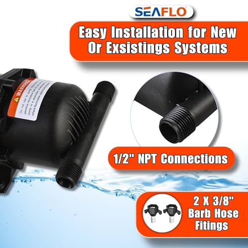 SEAFLO Accumulator Tank Water Pump Flow Control with Internal Bladder - 125 PSI, 23.5 oz (0.75 L) | Reduces Pump Cycling and Smooths Water Flow for Marine, RV, and Off-Grid Systems - style: Diaphragm