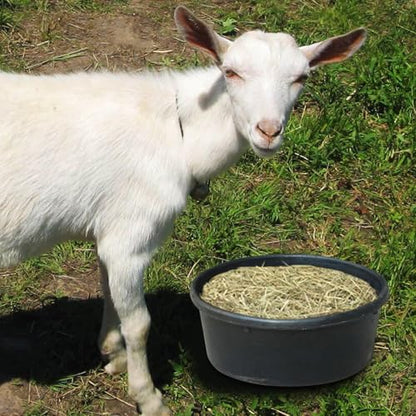 Livestock Feed Pan, 4L Rubber Horse Feed Bucket, Animal Feeds Bowl, Water Trough Dust Bath Container, Livestock Feeding Basin for Outdoor Farm Ranch Small Animal Dog Chicken Duck Goat