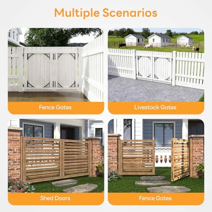 DIYHD 2 Pack Heavy Duty Anti-Sag Gate Kit, Adjustable Bracket Gate Frame Hardware for Wooden Fence or Patio, Fits 24"-60" Wide, Works with 2x4 Lumber (Wood Not Included) - size: Kit - 2 Packs (No Latch)