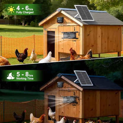 Solar-Powered Chicken Coop Exhaust Fan with Battery & Smart Sensing – 25W Solar Panel, 2 * 4.7" Fans, 3 Modes, IP65 Waterproof | Ideal for Chicken Coop, Dog House, Greenhouse, Outside