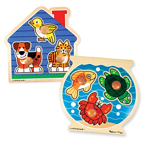 Melissa & Doug Animals Jumbo Knob Wooden Puzzles Set - Fish and Pets - style: Fish & Pets