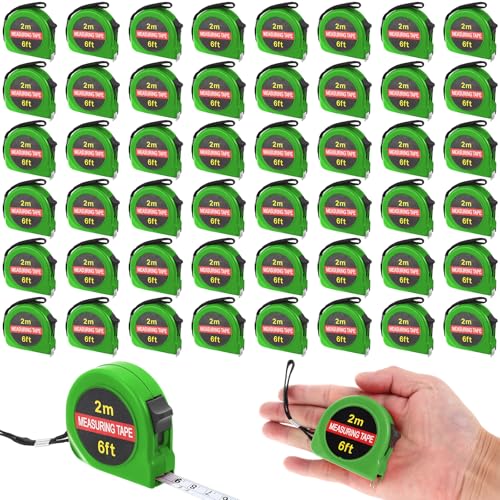 Copkim 50 Pcs 6 FT Mini Tape Measure Retractable Bulk Small Measuring Tape Pocket Size Measurement Tool for Operation Christmas Items Party Favor Gifts Stuffers for Men(Green) - color: Green