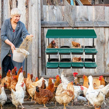 8 Hole Chicken Nesting Box, Roll Away Nest Boxes with Lid Cover to Protect Eggs, Poultry Nest Boxes for Chickens Laying Egg, Green