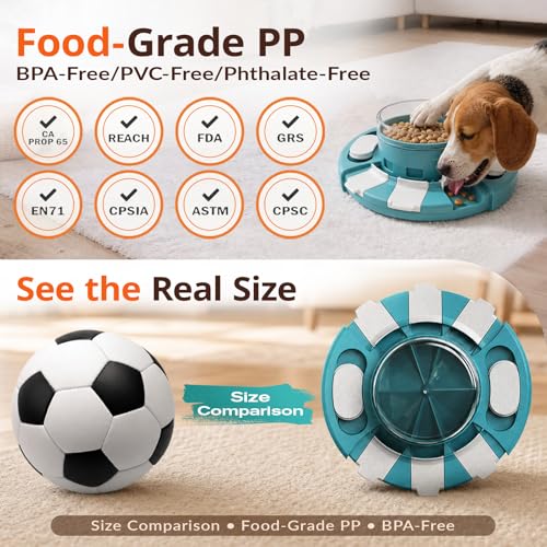 KADTC 2 Level-in-1 Dog Puzzle Toy, Slow Feeder & Enrichment Toy for Dogs | Press-to-release mental stimulation toy that burns energy, fights boredom, and keeps food-motivated dogs focused at mealtime. - color: Matisse green