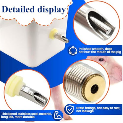 Stainless Steel Pig Water Nipple 1/2 Thread Automatic Pig Nipple Drinker Feeder Waterer for Pigs Livestock Brass 2pcs - color: Brass, size: 2pcs