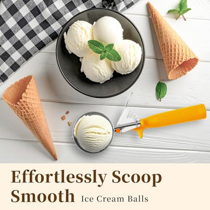 HOMURE H 1.5 OZ Scoop, Ice Cream Scoop with Trigger, #20 Disher, 3 tbsp Cookie Scoop for Baking, Muffin Scoop, Blue Handle, for Making Ice Cream Cookie Muffin Cupcake Mashed Potato Meatball - size: #20 (1.5 oz)