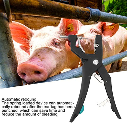 Livestock Tag Applicator Alloy Steel Automatic Hydraulic Tag Pliers for Farm Animals Cattle Sheep Pig Goat
