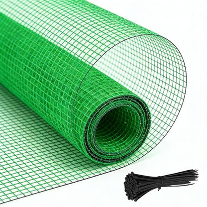 Garden Fence Temporary Fence, 4'x65' with 50 Zip Ties, Plastic Fencing Safety Fence Snow Fence, Construction Fencing for Garden Fencing, Animal Barrier, Poultry, Deer, Patio, Green - size: 4ft x 65ft