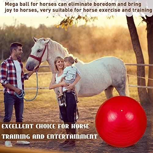 Sotiff 2 Pcs 40 Inch Horse Ball for Play Large Horse Big Equine Herding Anti Burst Dog Ball Soccer Giant, Pump Included(40 Inch,Blue and Red) - color: Blue and Red