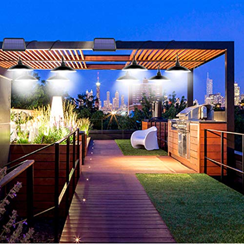 ABZXT Solar Pendant Lights Upgraded Double Bulb Lights IP65 Waterproof Dusk to Dawn Auto Lamp with Remote Controller for Outdoor Shed Barn Chicken Coop Bullpen Pig Pen Stables Tents etc(Dual Lamp) - size: Dual Lamp