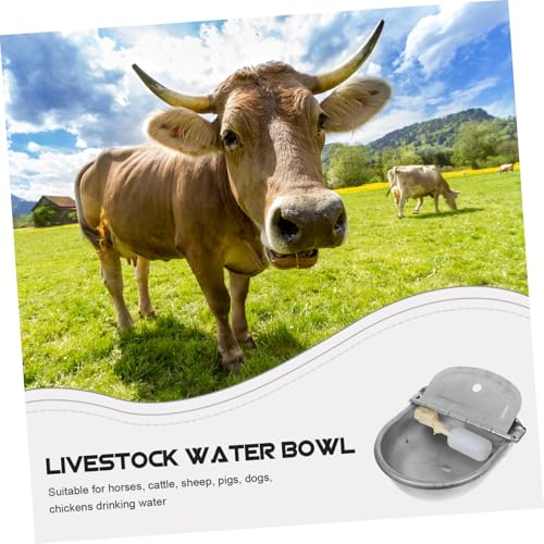 TOYANDONA Stainless Steel Automatic Water Bowl for Livestock Durable Waterer for Cattle Pigs Sheep with Float Valve Easy to Clean Generous Capacity for Farm Animals