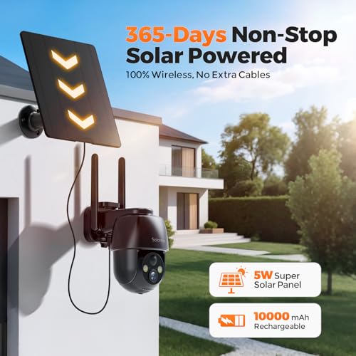 Solareye 4G LTE Cellular Outdoor Camera, No WiFi Security Camera, Built-in SIM Card, 2K Color Night Vision, 360° Live View, PIR Motion Detection, 2-Way Talk for Wildlife Monitoring