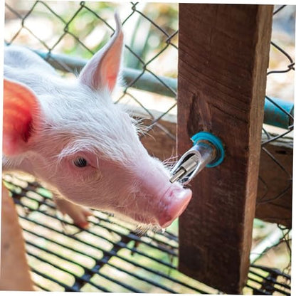 Toyvian Heavy-Duty Stainless Steel Pig Waterer Nozzle Anti-Splash Automatic Nipple Drinker for Livestock Durable Water Dispenser for Pigs Sows and Piglets Easy to Install Clean