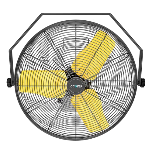 CCGIRU 9200 CFM 24" Industrial Wall Mount Fans, High Velocity 2-Speed Professional Metal Fan, Heavy Duty Barn Wall Fan for Garage, Commercial, Warehouse, Greenhouse, UL Listed