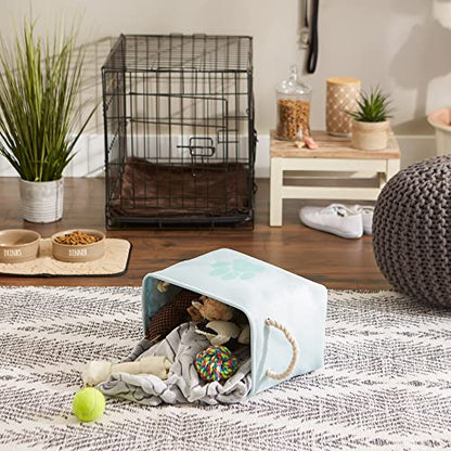 Bone Dry Pet Storage Collection Collapsible Bin, Small Rectangle, Aqua - color: Aqua, size: Small Rectangle