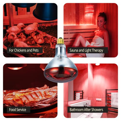 250 Watts R40 Red Heat Lamps Outdoor Bulbs for Pets Flood Light Bulb for Chickens Infrared Reflector 250W R40 Incandescent Medium E26 Base 2 Pack - style: 250W/R40/RED/2PK