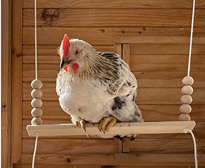 Bird Swing Wooden Hanging Chicken Swing Stand Suspension Bridge Budgie Climb Chew Toys Roosting Bar Coop Brooder Entertainment Toys Birdcage Accessories