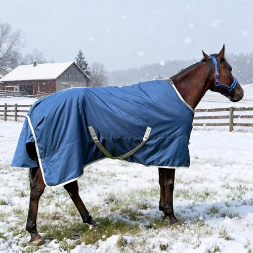 Winter 1200D Premium Turnout Horse Blanket,Medium Weight Waterproof Blanket - size: Back Length 78 inches ( 145cm ) no cover