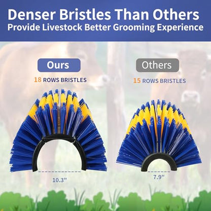 Livestock Scratching Brush, 2Pcs Upgraded Large Cattle Scratcher with 12 Screws, Horse Brushes for Grooming, Relieve Itching on the Back, Livestock Supplies for Horse, Goat, Cow, Pig(XL Brush) - size: 2-PACK