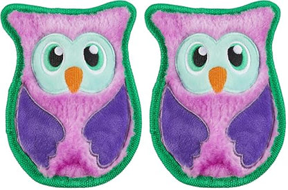 Outward Hound Durablez Minis – Squeaky Plush Dog Toy, No Stuffing for Less Mess, Interactive & Tough, Jumbo Squeaker, Puppies & Small Dogs, Owl, 5.8", (Pack of 2) - color: Owl, size: X-Small (Pack of 2)