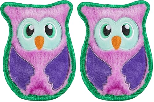Outward Hound Durablez Minis – Squeaky Plush Dog Toy, No Stuffing for Less Mess, Interactive & Tough, Jumbo Squeaker, Puppies & Small Dogs, Owl, 5.8", (Pack of 2) - color: Owl, size: X-Small (Pack of 2)