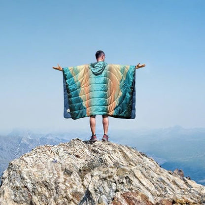 Camping Blanket,Hoodie Blankets Poncho Outdoor Waterproof Windproof Warm Durable & Portable for Stadium, Concerts, Car,Travel, Beach, Picnic, Grass,75 * 52 inch - color: Pool
