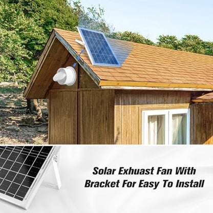 blessny Solar Powered Exhaust Fan, 15W Solar Panel + 6" Ventilation Vent Fan for Outside Greenhouse, Chicken Coop, Shed, Pet House - size: 6" Fan Kit