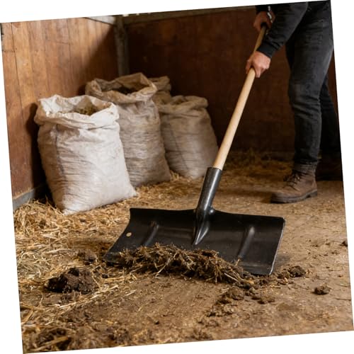 Toyvian Manual Fowl Manure Shovel Head for Livestock Cage and Chicken Coop Cleaning, 40cm Metal Animal Waste Scraper Tool for Stall and Poultry Waste Removal
