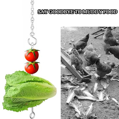 Chicken Coop Accessories Kit, Chicken Enrichment Toys, Vegetable Hanging Feeder for Backyard Chickens, Hens, Ducks & Poultry, 2 Pack