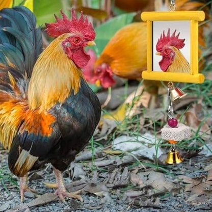 Chicken Toy Mirror Beak Grinder | Safe Multi-Functional Chicken Enrichment Toy for Roosters and Hens, Mirror and Beak Grinding Tool for Garden, Farm, Backyard & Outdoor Entertainment