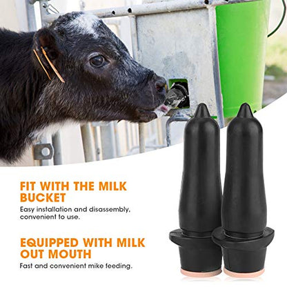 HL MP73D Food Grade Rubber Calf Feeding Bottle Nipple, Livestock Nipple for Cattle Sheep, Soft Calf Nipple with Milk Hole, Natural Rubber Material, Easy Installation a