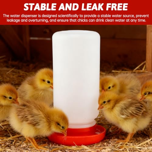 4pcs Chick Feeder and Waterer Kit Baby Chick Starter Kit with 12 Feeding Hole Baby Poultry Starter for Small Poultry Ducks Quail(Color:red)