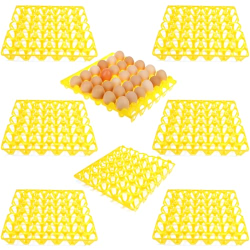EATAKWARD 8 PCS Plastic Egg Trays Egg Crates 30-Egg Flats for Home Chicken Farmers, Stackable Egg Cartons Hold Multiple Eggs, Great for Storing, Sorting, and Shipping Eggs