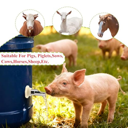 Stainless Steel Pig Water Nipple 1/2 Thread Automatic Pig Nipple Drinker Feeder Waterer for Pigs Livestock Stainless Steel 3pcs - color: Stainless steel, size: 3pcs