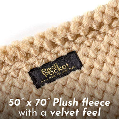 PediPocket Patented Foot Pocket Blanket – 50” x 70” with 20” Deep Foot Pocket, Plush Velvety Fleece Blanket,Everyday Luxurious Comfort, Machine Washable,Gift Idea – Cozy Cappuccino (Non-Electric) - color: Cozy Cappuccino
