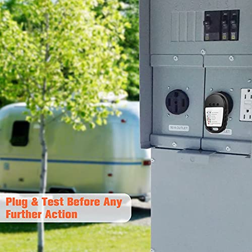 WELLUCK 30 AMP RV Circuit Analyzer, 30A 125V RV Pedestal Tester with LED Indicator Light TT-30P 30 amp Tester Plug for RV Camper, Travel Trailers (ETL Certified)
