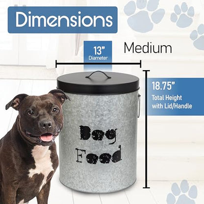 Large & Medium Combo Dog 60lb & 40lb Pet Food Storage Canister with Scoop – Durable & Airtight for Freshnesss, Minimalist Design & Recyclable, Large Metal Container - size: Combo - Large Dog 60lb & Medium Dog 40lb