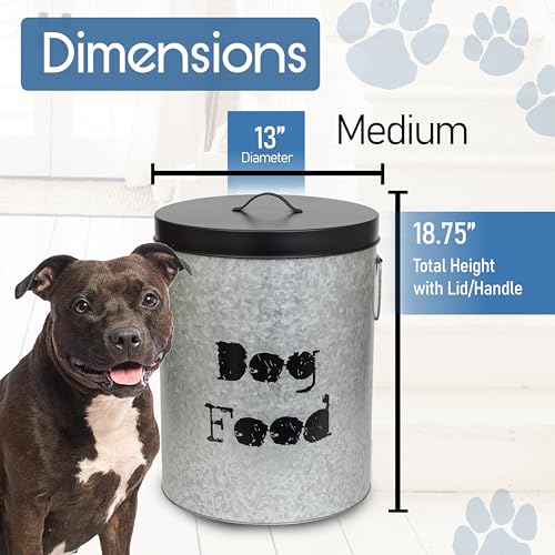 Medium 40lb Dog & 30lb Cat Pet Food Storage Canister with Scoop Combination – Durable & Airtight for Freshnesss, Minimalist Design & Recyclable, Medium Metal Container - size: Combo - Medium Dog 40lb & Medium Cat 30lb