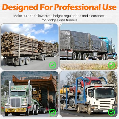 15FT Height Stick for Trucks, Dual Scale Compact Measuring Sticks for Semi Truck, Car Hauler, Trailer, RV, Retractable Load Measuring Stick with Carrying Bag - size: 15ft height stick