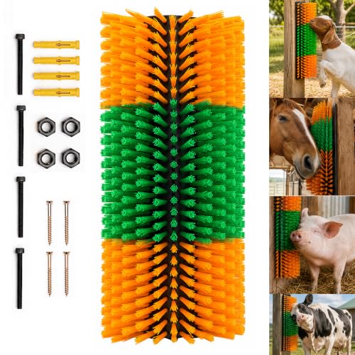 Livestock Scratching Brush 1-Pack — Cattle Horse Goat Pig Sheep Grooming Post, High-Visibility Animal Scratcher, Stress Relief Goat Toys for Summer Itch & Shedding - color: regular 1pcs