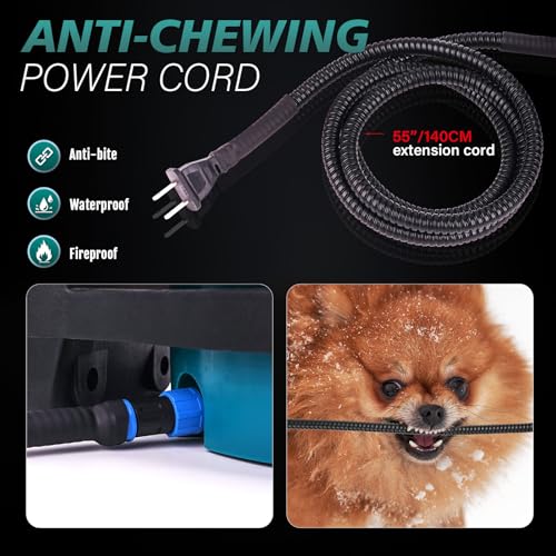 Automatic Heated Dog Water Bowl Outdoor Large Breed Heated Water Bowl for Cats Dogs with Chew-Resistant Cord Auto Fill Wall Mounted Pet Thermal Heated Water Bowl Dog Water Dispenser