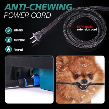 Automatic Heated Dog Water Bowl Outdoor Large Breed Heated Water Bowl for Cats Dogs with Chew-Resistant Cord Auto Fill Wall Mounted Pet Thermal Heated Water Bowl Dog Water Dispenser