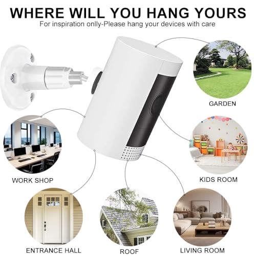 3 Packs Adhesive Ring Camera Mount Stick Up Mount Holder Compatible with Outdoor Security, 360° Degree Adjustable Security Mounting Bracket,Camera Not Included (White) - color: White, size: 3 packs