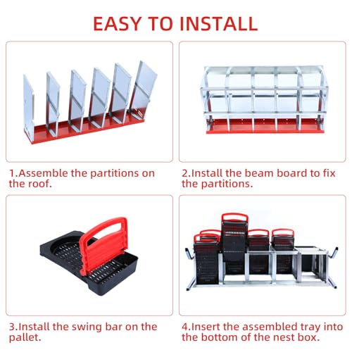 Chicken Nesting Box,Nesting Boxes for Chickens,Roll Away Nesting Boxes,10 Hole 2 Layer Hen Nest Boxes with Legs,Chicken Nesting Boxes,Easy Egg Collection,Cleanable Pull Out Hen Roosting Boxes - color: Red, size: 10 Holes With Stand