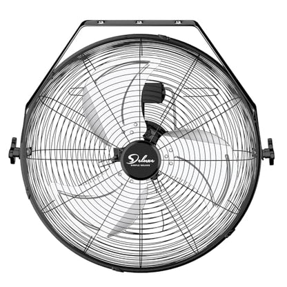 Simple Deluxe 18 Inch Industrial Wall Mount Fan, 3 Speed Metal Fan for Warehouse, Greenhouse, Workshop, Patio, Factory and Basement, Black - size: 18 Inch