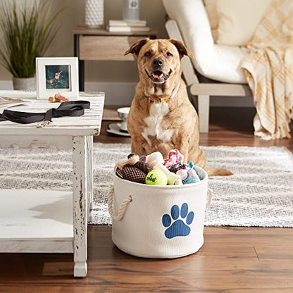 Bone Dry Pet Storage Collection Collapsible Bin, Small Round, Off-White - color: Off-White, size: Small Round
