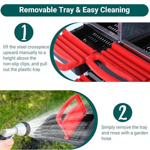 Heavy Duty 6 Hole Chicken Nesting Box with Roll Away Egg Collection System - Rustproof Plastic Tray, Ventilation Holes & Keyhole Mounting - Laying Box for Hens and Ducks (Green) - color: Red, size: 6 Compartments