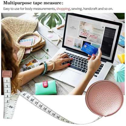 Tape Measure Measuring Tape for Body Tailor Cloth Fabric Sewing Knitting Craft Weight Loss Measurements Retractable 120 inch 3 Meter Push Button Dual Sided Tape Measure - color: Pink A