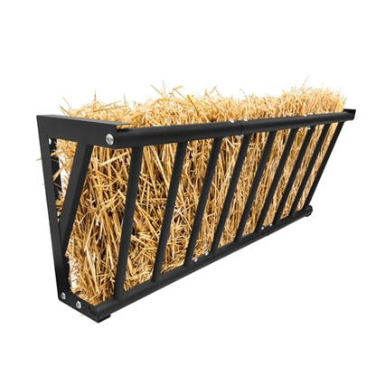 Hay Feeder for Horses, 40 Inch Long Wall Mounted Hay Rack with 25 Gallon Large Capacity, Heavy Duty Carbon Steel Livestock Feeder for Horses, Goats, Sheep, Indoor Outdoor Use - size: 40 inch
