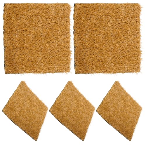 5PCS Chicken Pads for Nesting Box: Washable Nest Box Pads - 12"X12" Laying Hen Liners - Reusable Artificial Turf for Farm Coop Bedding